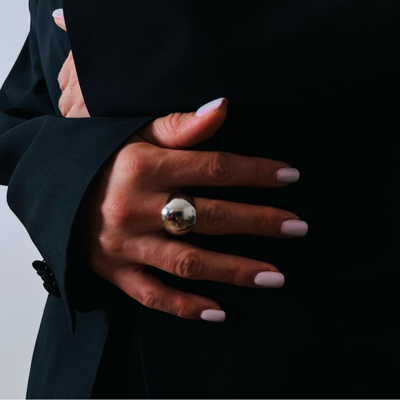 New Silver Chunky Ring Exaggerated Boho - Picture 1 of 8